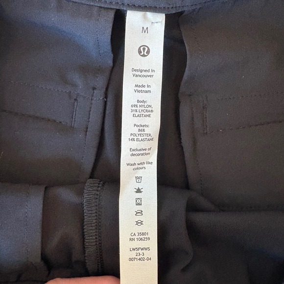 Lululemon Women's Black Luxtreme Mid Rise Straight Leg Trouser. Med W5FWWS EUC - Picture 10 of 12